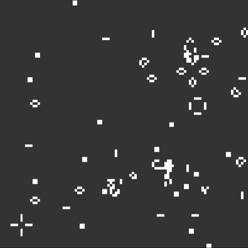 An example of a game of life simulation